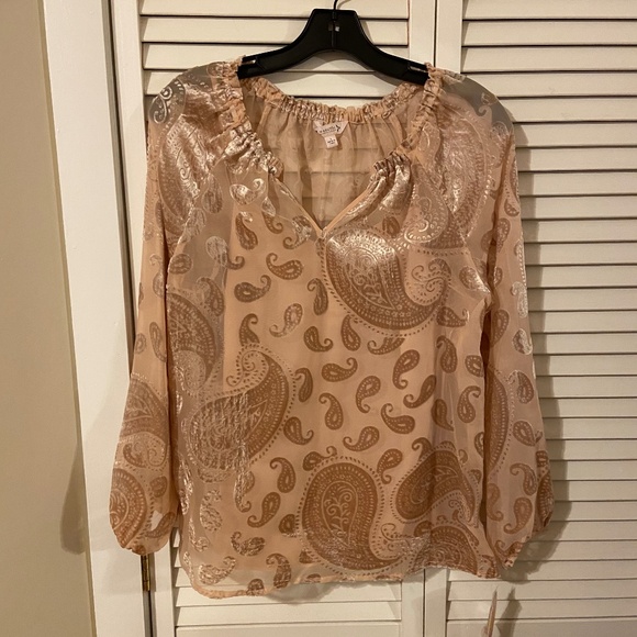 NWT Nanette Lepore Modern Glam Gold Burnout Velvet Blouse - Small - Picture 11 of 15